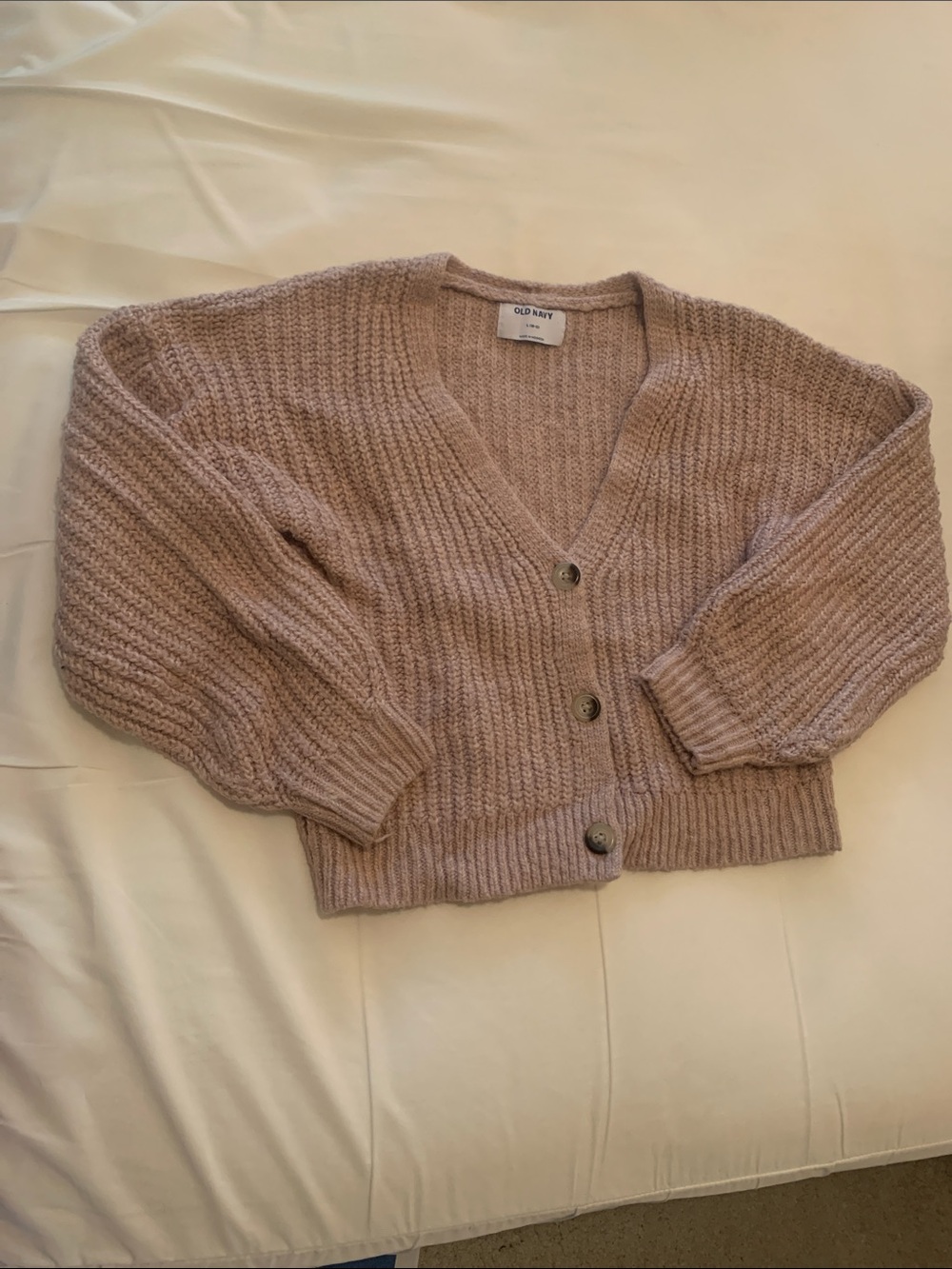 Old Navy Mauve Cropped Chunky Knit Cardigan